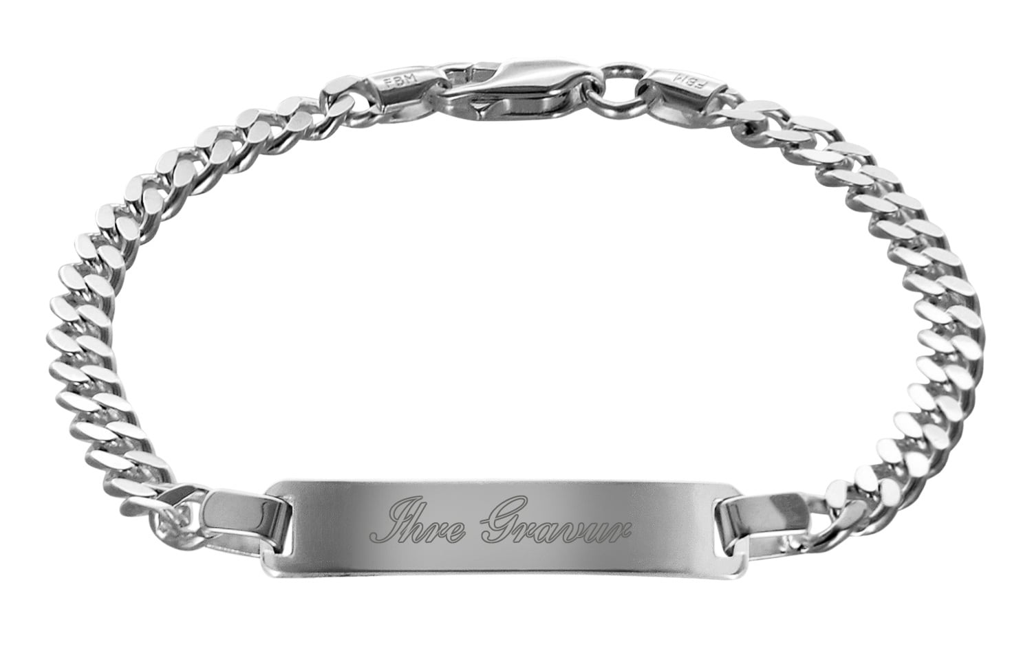 trendor 88612-19 Gravurarmband für Jugend 925 Silber Panzerkette mit Namen