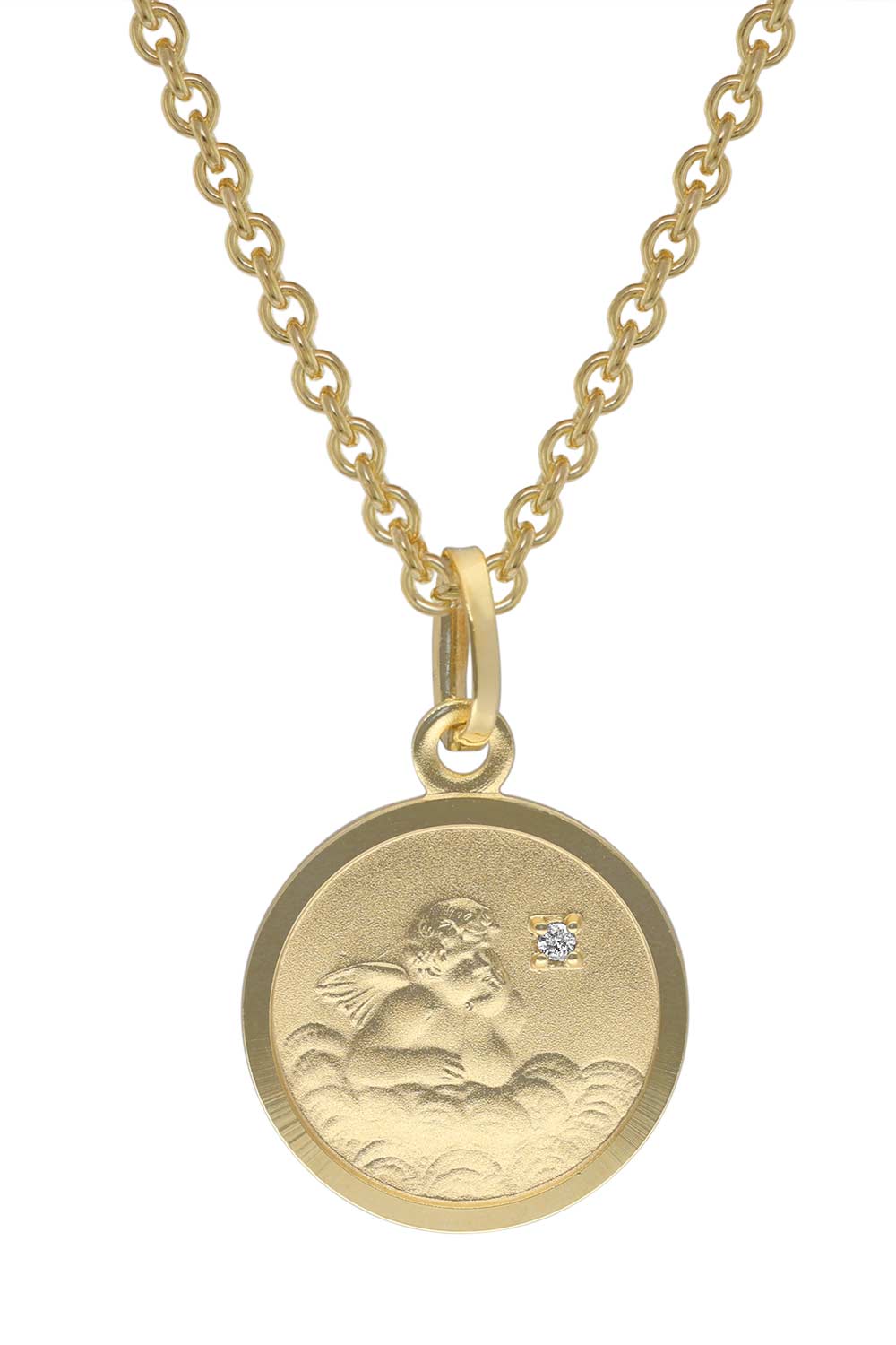 trendor 73600 Engel-Anhänger mit Diamant Gold 333 (8 Karat) für Kinder