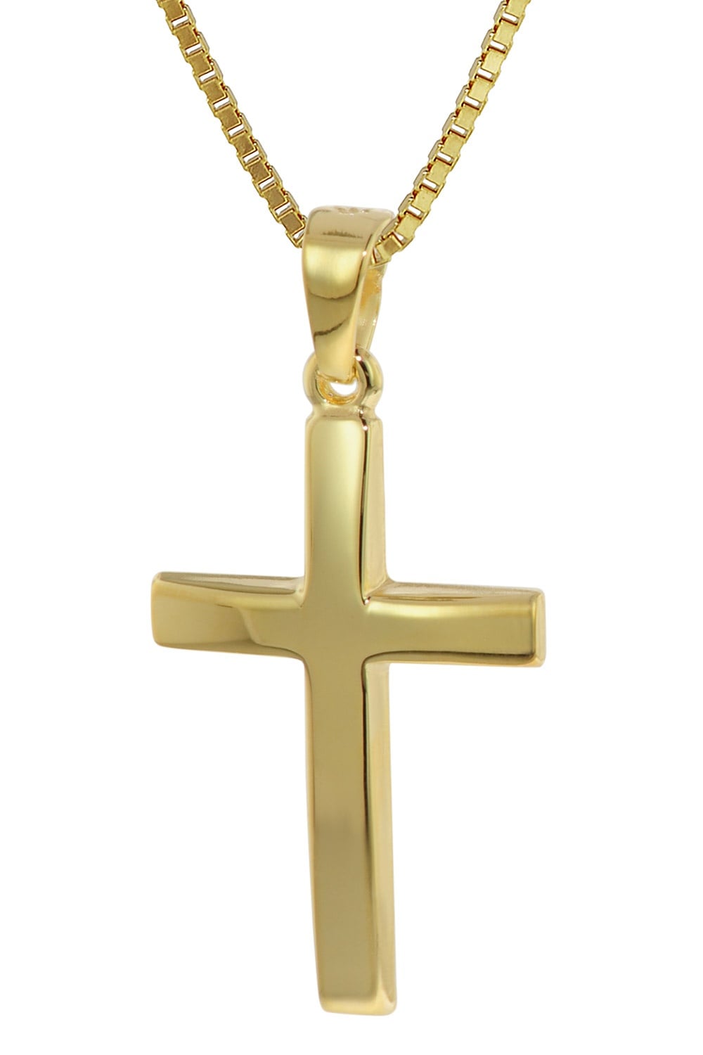 trendor 35796 Kreuz Anhänger Gold 333 (8 Karat) mit goldplattierter Kette