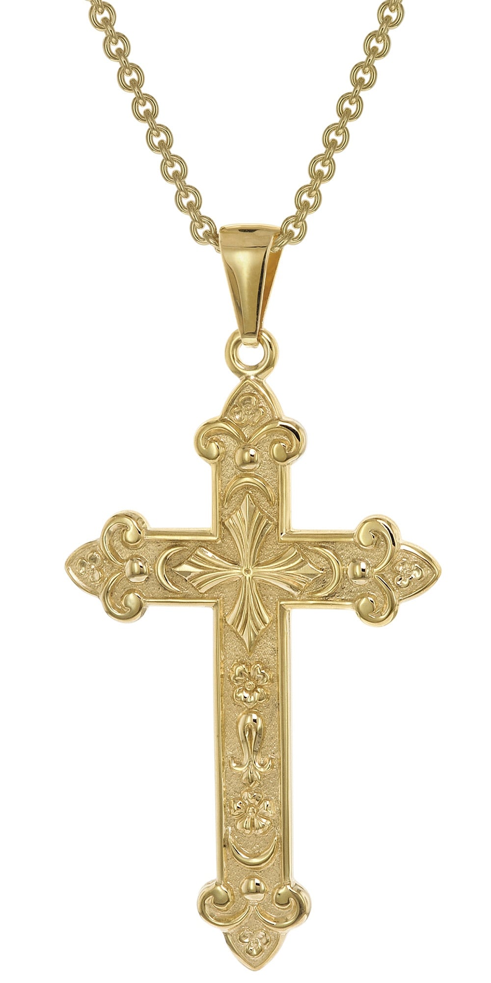 trendor 39044 Herren-Halskette mit orthodoxem Kreuz Gold auf Silber 925
