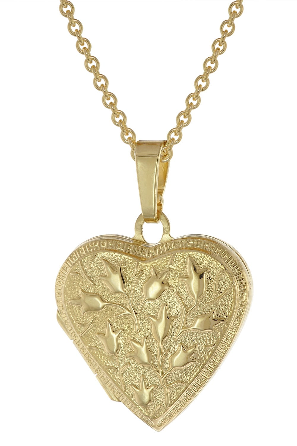 trendor 39535 Medaillon Herz mit Kette 925 Silber goldplattiert