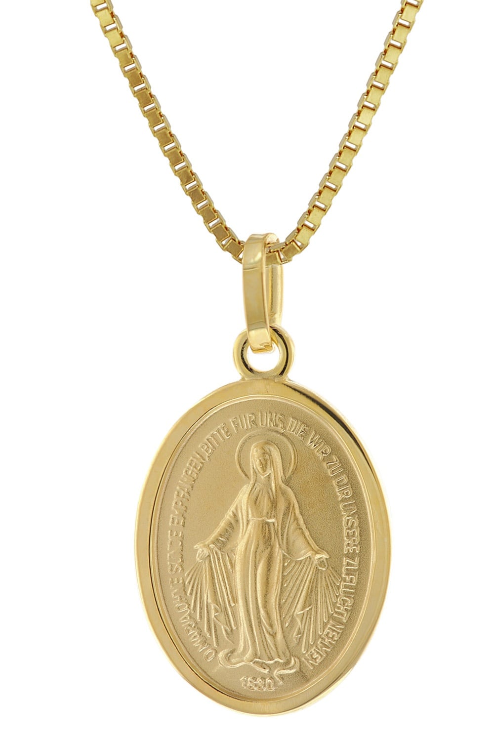trendor 51945 Milagrosa Anhänger Gold 585 Madonna + Vergoldete Silberkette