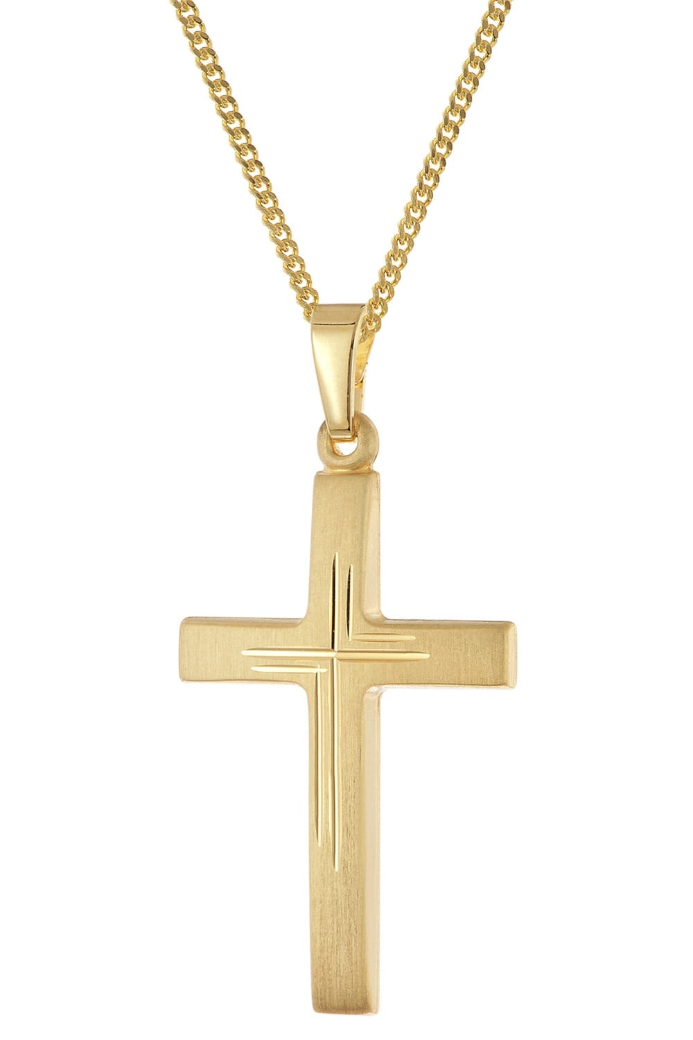trendor 28592 Kreuz Gold 333 mit vergoldeter Silberkette