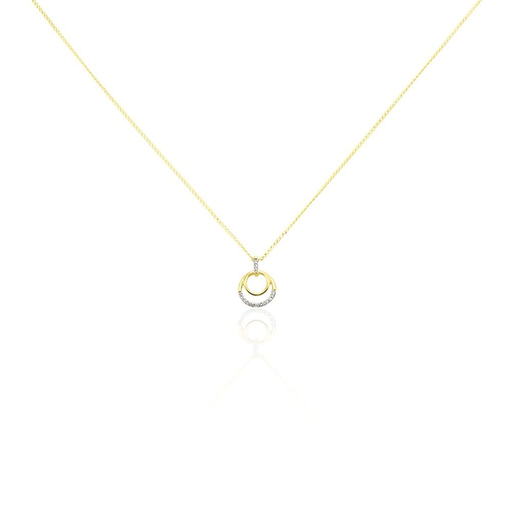🦚 Damen Collier Gold 375 Diamant 0,05ct Doppelkreis Atlanta, Collier mit Stein Unkategorisiert online kaufen 🦚 Damen Collier Gold 375 Diamant 0,05ct Doppelkreis Atlanta, Collier mit Stein Unkategorisiert online kaufen