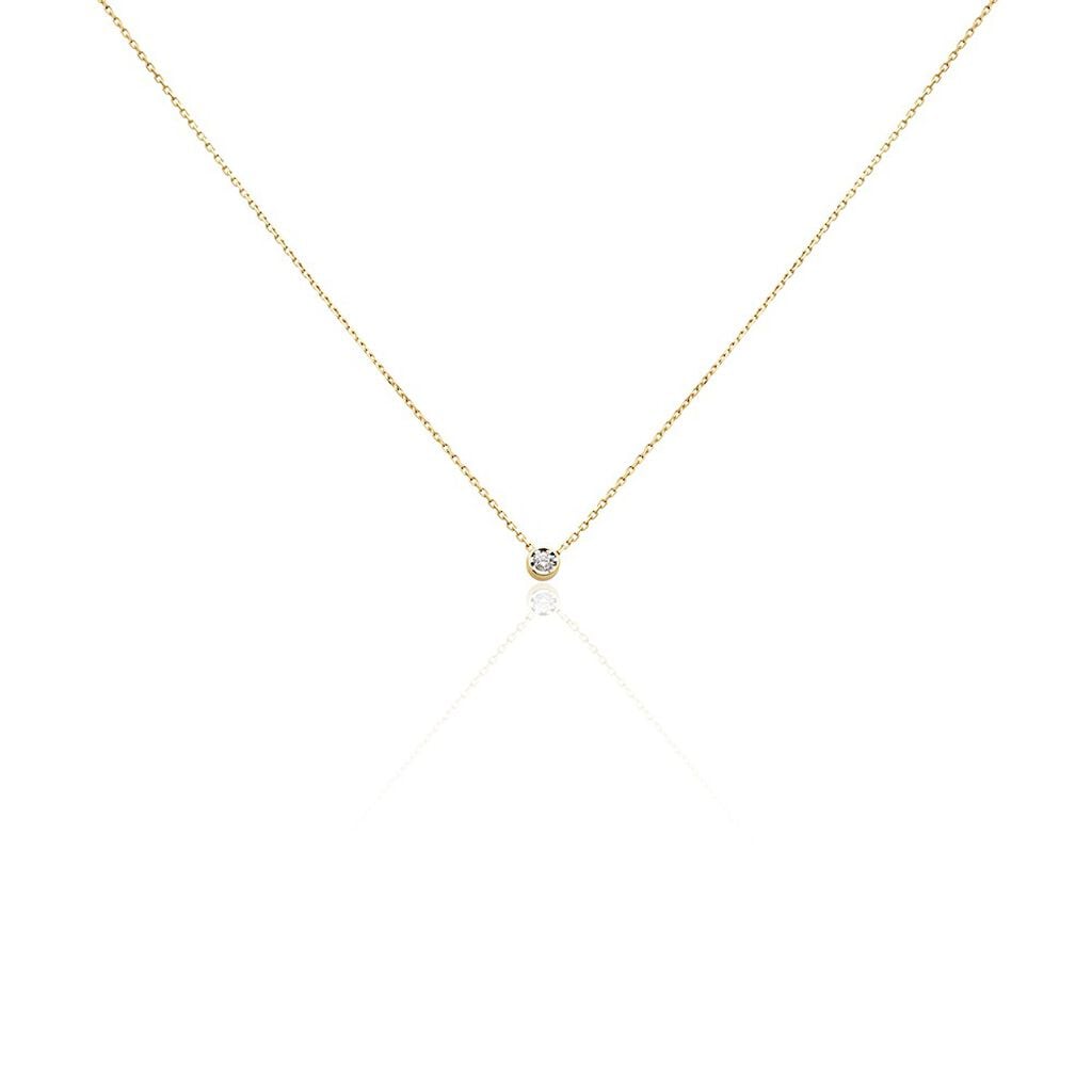 🦚 Damen Collier Gold 375 Diamant 0,05ct Perpignan, Collier mit Stein Unkategorisiert online kaufen