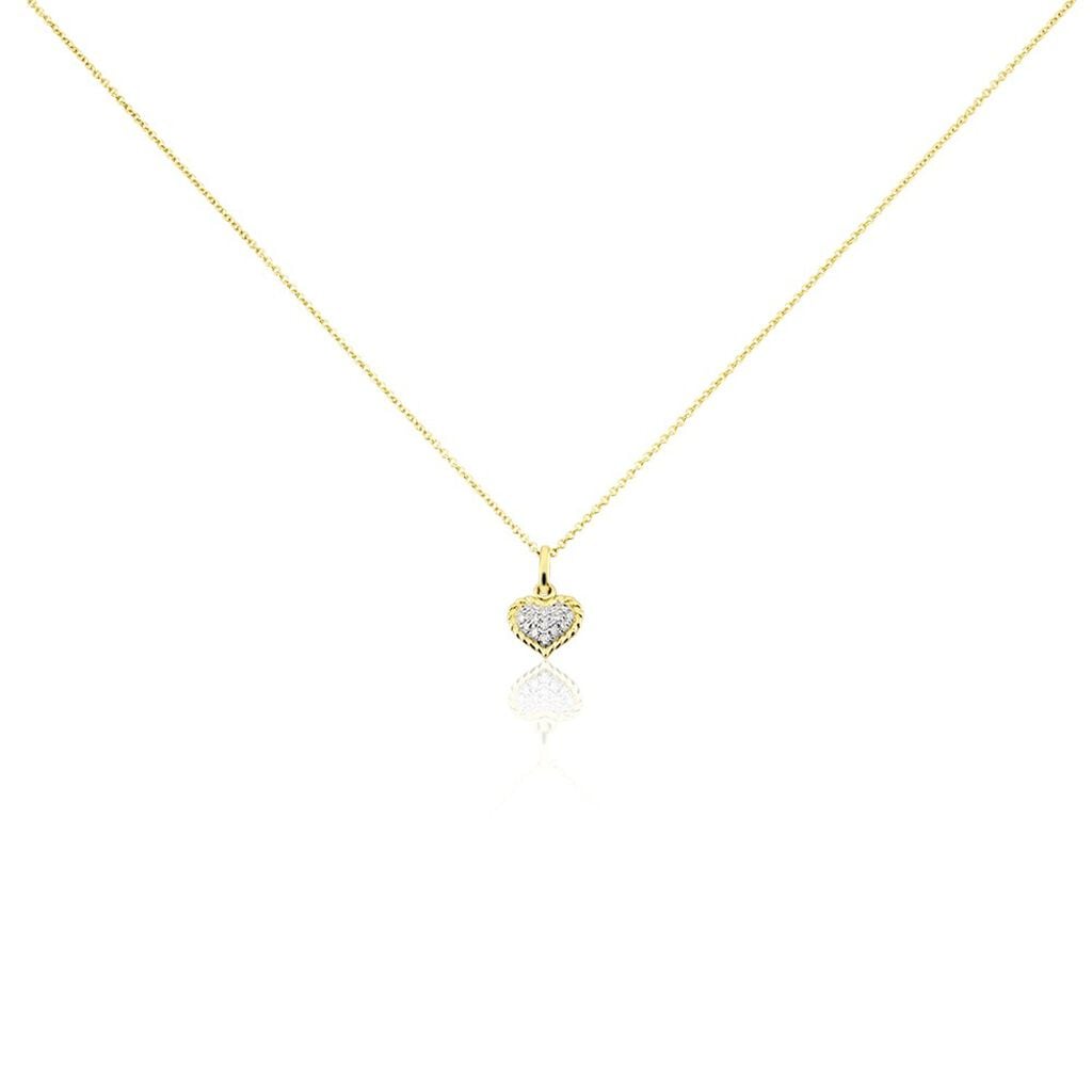 🦚 Damen Collier Gold 375 Diamant 0,06ct Herz Herz Special 0,95mm, Collier mit Stein Unkategorisiert online kaufen