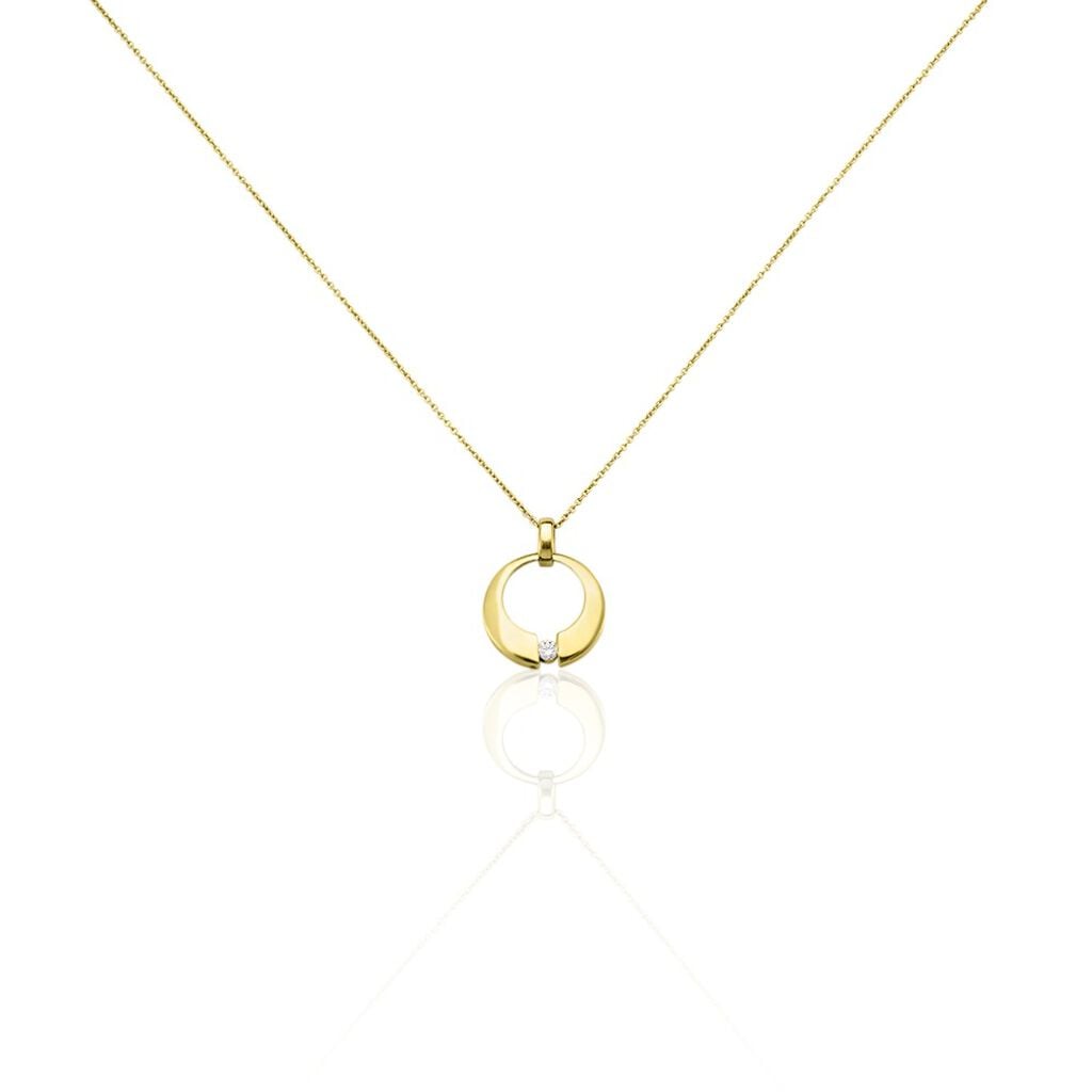 🦚 Damen Collier Gold 375 Diamant 0,08ct Kreis Valencia, Collier mit Stein Unkategorisiert online kaufen