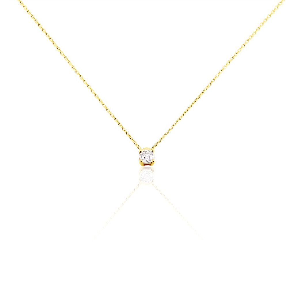 🦚 Damen Collier Gold 375 Diamant 0,1ct Lirik 0,90mm, Collier mit Stein Unkategorisiert online kaufen