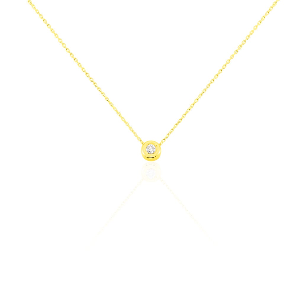 🦚 Damen Collier Gold 375 Diamant 0,1ct Paris 0,80mm, Collier mit Stein Unkategorisiert online kaufen