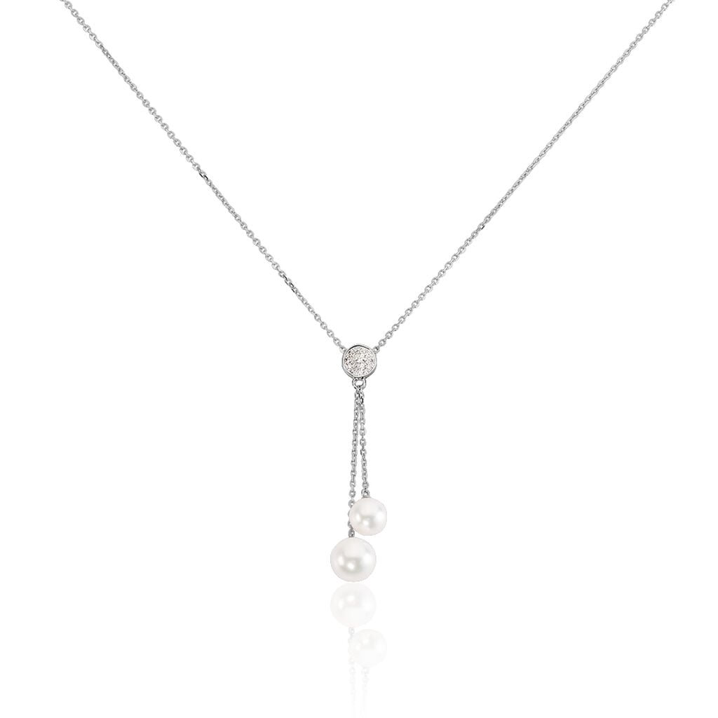 🦚 Damen Collier Weißgold 375 Zuchtperle Perlmutt Ball Rita 3, Collier mit Stein Unkategorisiert online kaufen