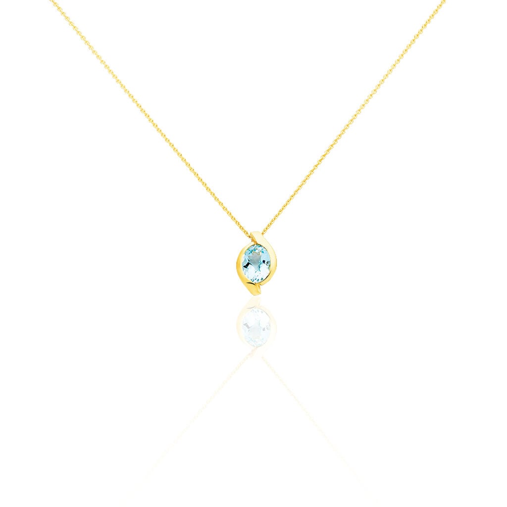 🦚 Damen Halskette Gold 333 Blauer Topas , Collier mit Stein Unkategorisiert online kaufen