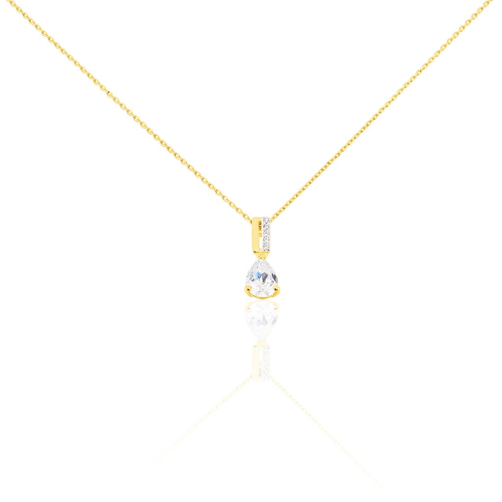 🦚 Damen Halskette Gold 375 Zirkonia, Collier mit Stein Unkategorisiert online kaufen