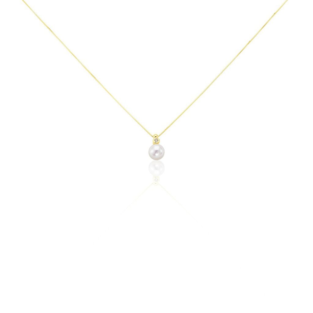 🦚 Damen Halskette Gold 375 Zuchtperlen Zirkonia Willow, Collier mit Stein Unkategorisiert online kaufen