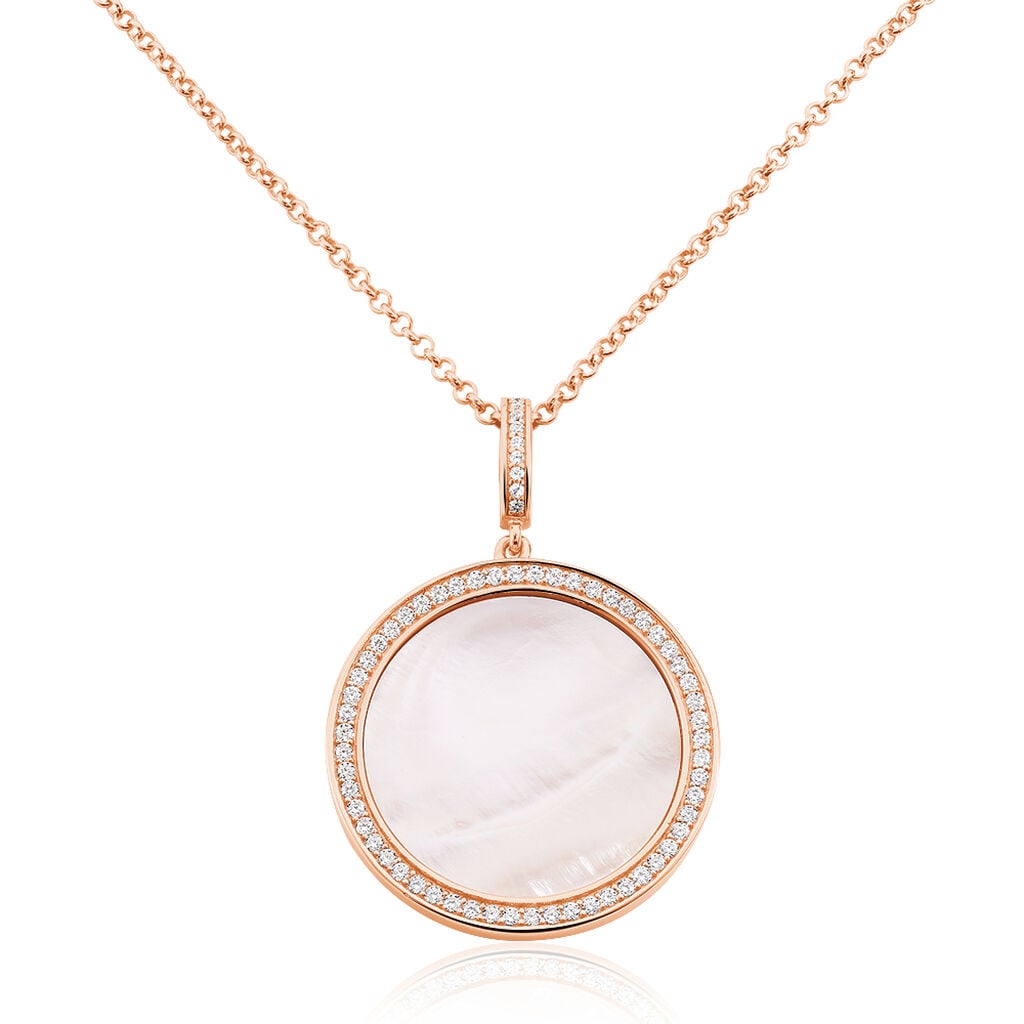 🦚 Damen Halskette Silber 925 Rosé Vergoldet, Collier mit Stein Unkategorisiert online kaufen