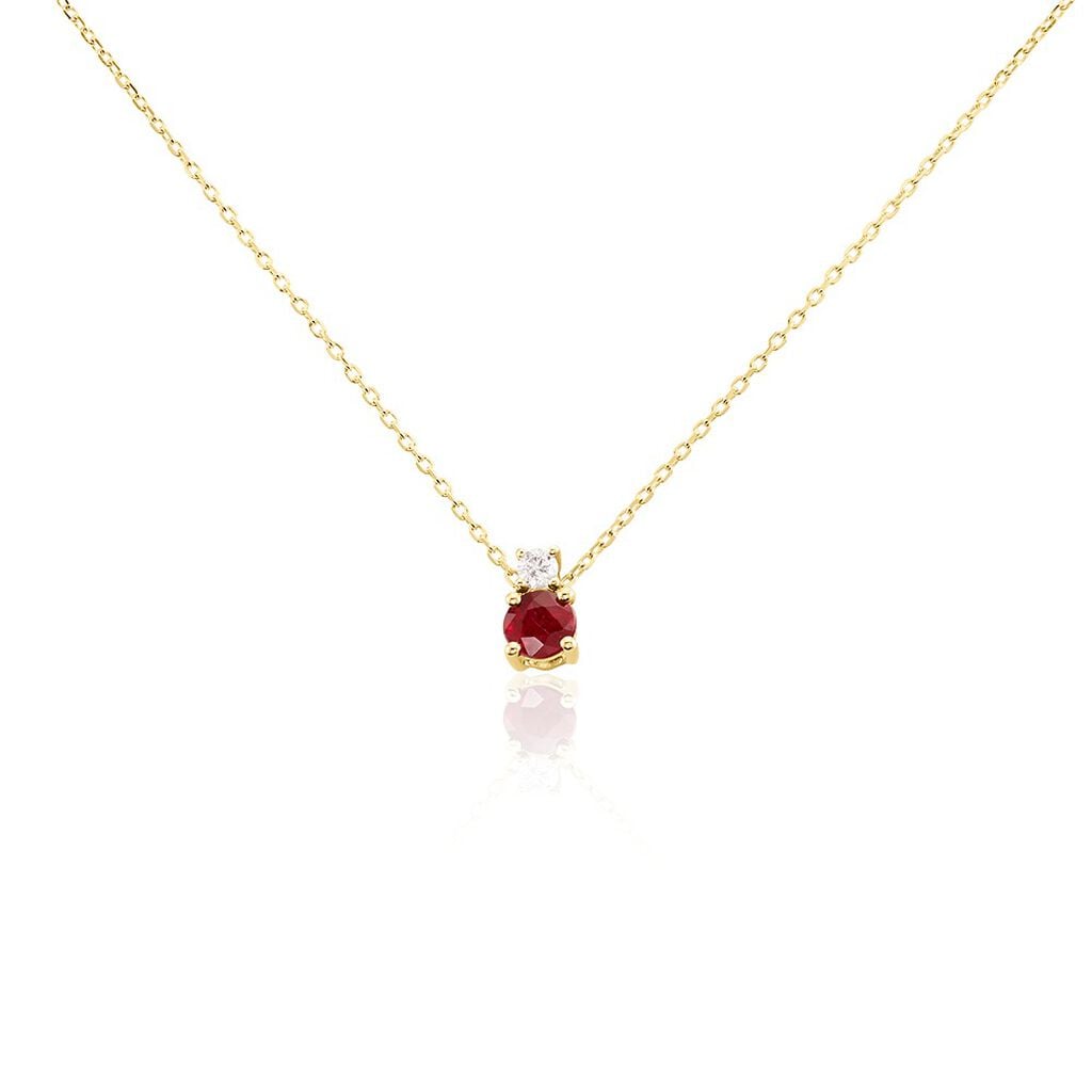 🦚 ELISABETH Damen Kette Gold 585 (14 Karat) Rubin Rot 0,33 ct, Kette mit Stein Unkategorisiert online kaufen