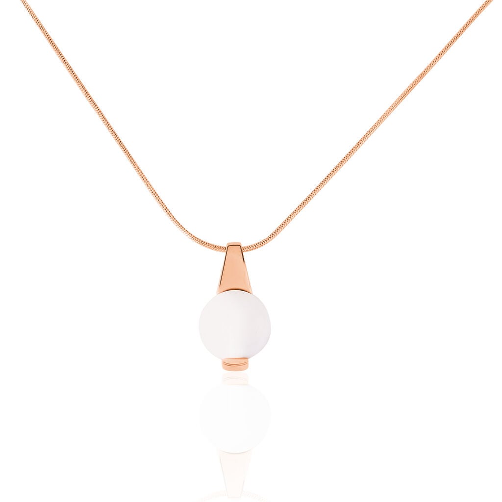 🦚 FILIPINKA Damen Collier Edelstahl rosevergoldet Achat Weiß 2,5 ct Ball, Collier mit Stein Unkategorisiert online kaufen 🦚 FILIPINKA Damen Collier Edelstahl rosevergoldet Achat Weiß 2,5 ct Ball, Collier mit Stein Unkategorisiert online kaufen