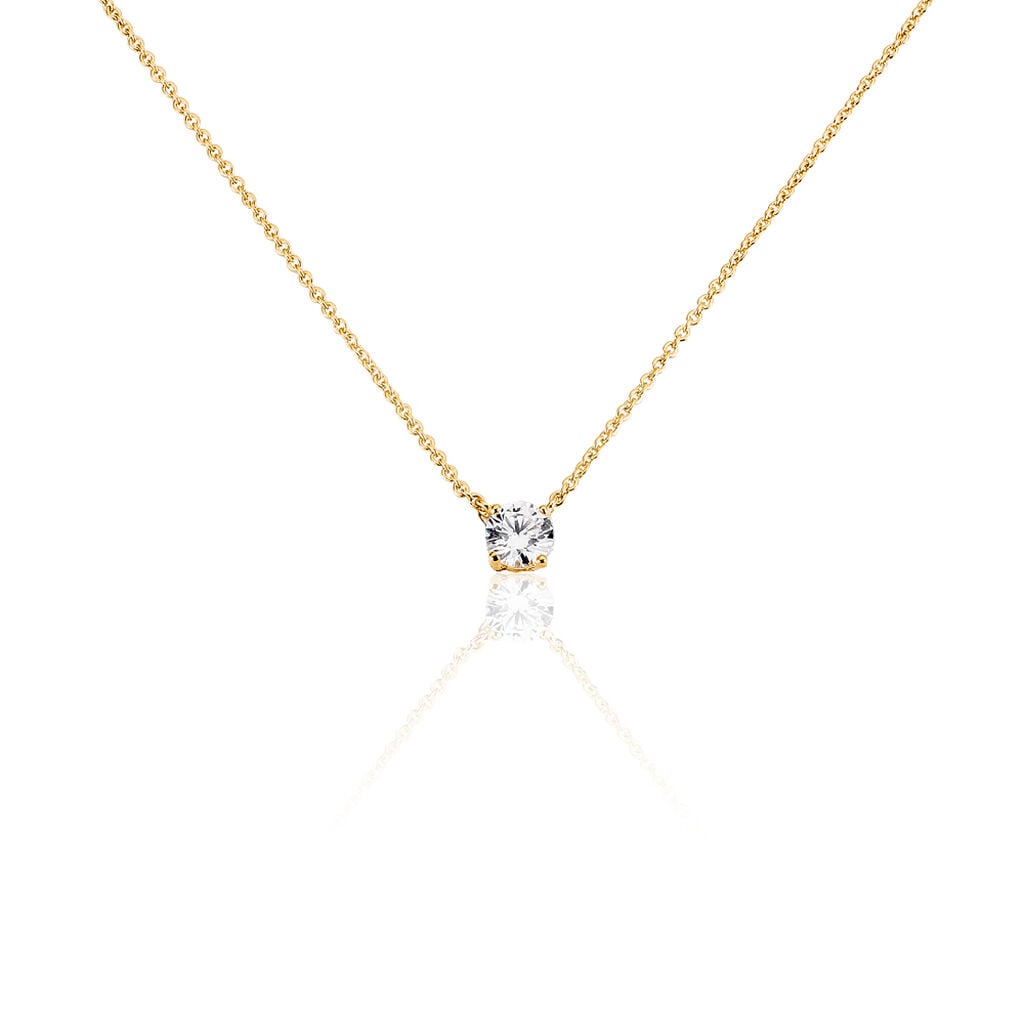 🦚 NILAY Damen Collier Vergoldet Zirkonia Weiß 0,27 ct, Collier mit Stein Unkategorisiert online kaufen