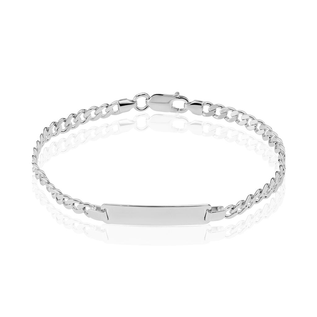 🦚 PANZER S ID Unisex ID Armband Silber 925 Rechteckig B 5 mm, ID Armband ohne Stein Unkategorisiert online kaufen