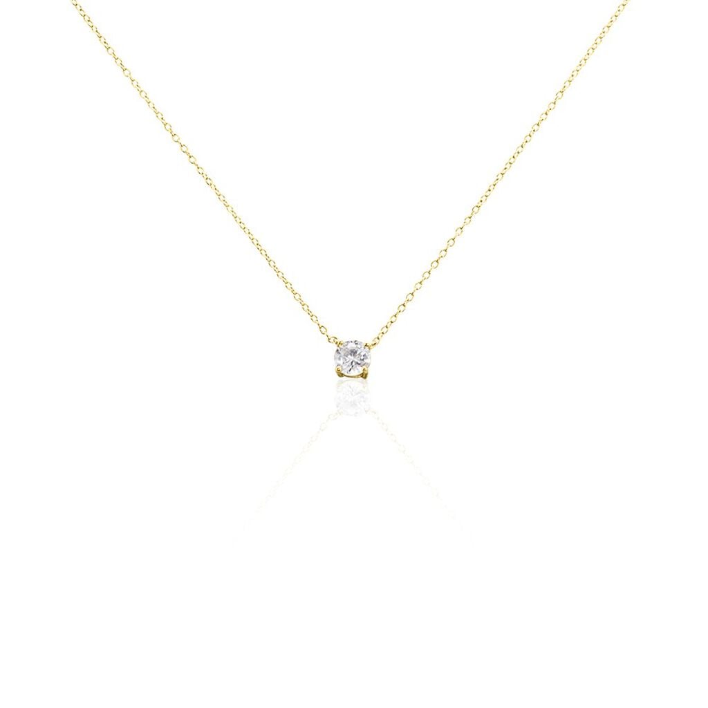 🦚 RUMYANA Damen Collier Silber vergoldet 925 Zirkonia Weiß 1,35 ct B 1,15 mm, Collier mit Stein Unkategorisiert Produktbild