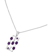 JOBO Kette mit Anhänger 7 Amethyst-Cabochons und 7 Zirkonia, 925 Silber 45 cm silberfarben Unkategorisiert online kaufen