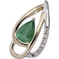 JOBO Kettenanhänger Anhänger mit Smaragd und 6 Diamanten, 585 Gold bicolor gelb|goldfarben Unkategorisiert online kaufen