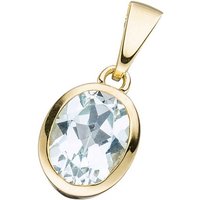 JOBO Kettenanhänger Anhänger oval, 333 Gold mit Blautopas gelb|goldfarben Unkategorisiert online kaufen