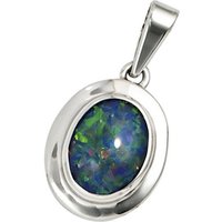 JOBO Kettenanhänger Anhänger oval, 585 Weißgold mit Opal-Triplette silberfarben Unkategorisiert online kaufen