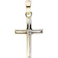 JOBO Kreuzanhänger Anhänger Kreuz, 375 Gold bicolor mit Zirkonia gelb|goldfarben Unkategorisiert online kaufen JOBO Kreuzanhänger Anhänger Kreuz, 375 Gold bicolor mit Zirkonia gelb|goldfarben Unkategorisiert online kaufen