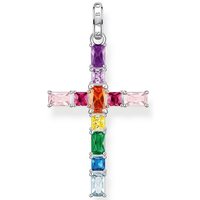 THOMAS SABO Kettenanhänger Kreuz pinke oder bunte Steine, PE939-051-9, PE939-073-7, mit Spinell (synth), Zirkonia (synth), Korund (synth) bunt|silberfarben Unkategorisiert online kaufen