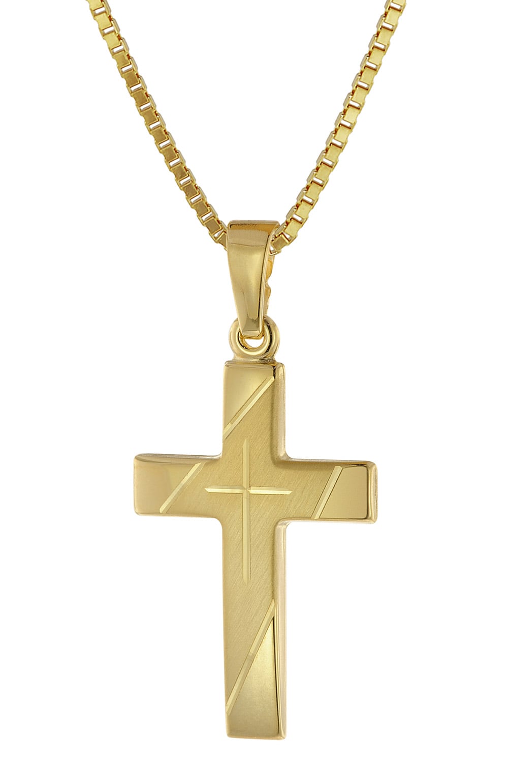trendor 75676 Kreuz Anhänger Gold 333 mit goldplattierter Silberkette Unkategorisiert online kaufen